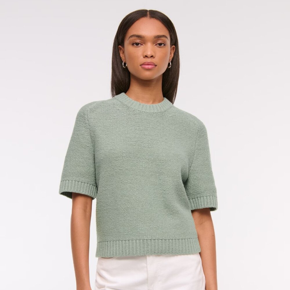 Abercrombie & Fitch Madeline Textural Crew Sweater Tee - Small (NWT!)